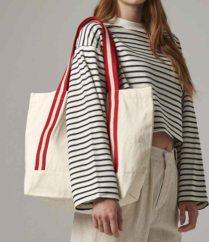 Westford Mill EarthAware® Organic Boat Bag - Natural/Classic Red (W690)