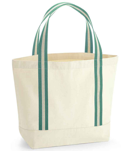 Westford Mill EarthAware® Organic Boat Bag - Natural/Sage Green (W690)