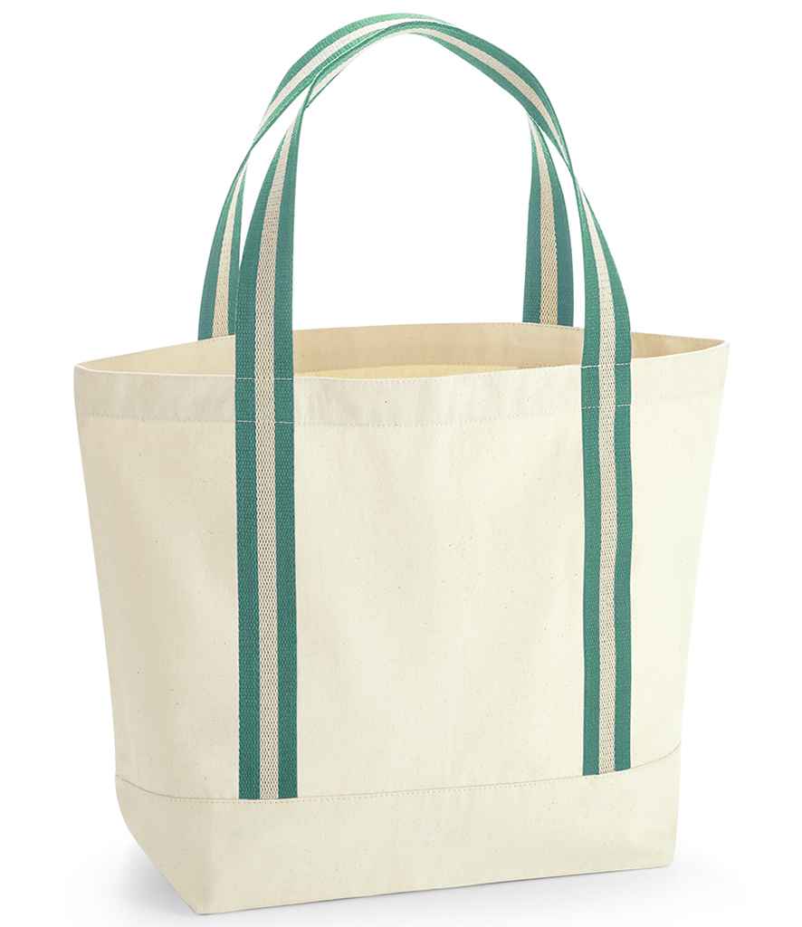 Westford Mill EarthAware® Organic Boat Bag - Natural/Sage Green (W690)