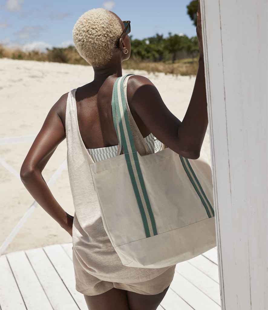 Westford Mill EarthAware® Organic Boat Bag - Natural/Sage Green (W690)