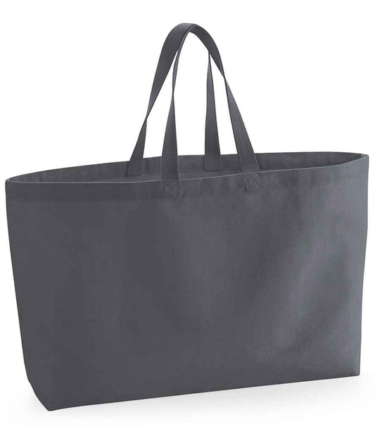 Westford Mill Oversized Canvas Tote Bag - Graphite Grey (W696)