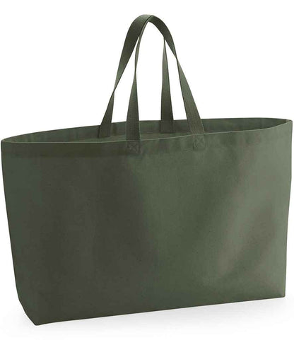 Westford Mill Oversized Canvas Tote Bag - Olive Green (W696)
