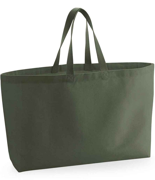 Westford Mill Oversized Canvas Tote Bag - Olive Green (W696)