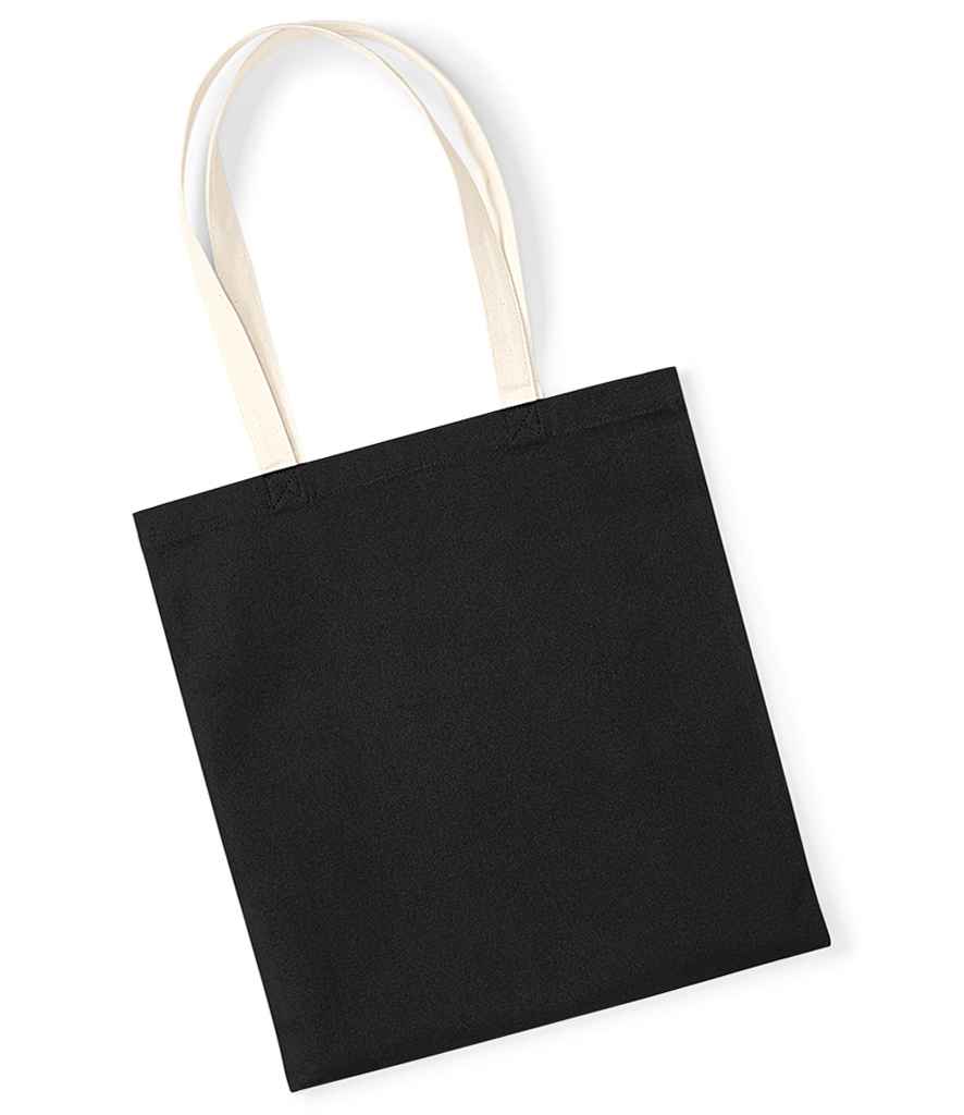 Westford Mill EarthAware® Organic Bag For Life - Contrast Handles - Black/Natural (W801C)