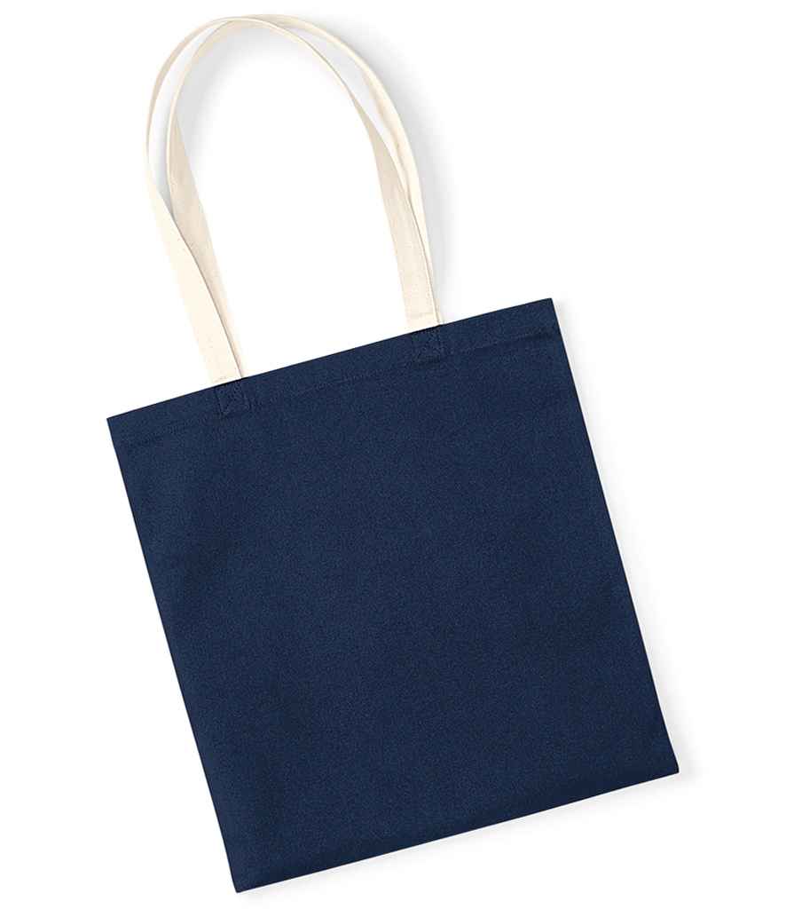 Westford Mill EarthAware® Organic Bag For Life - Contrast Handles - French Navy/Natural (W801C)