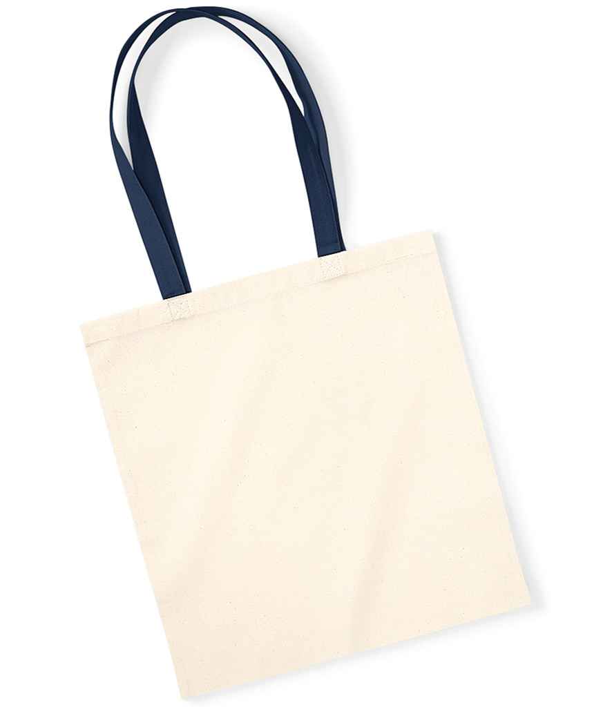 Westford Mill EarthAware® Organic Bag For Life - Contrast Handles - Natural/French Navy (W801C)