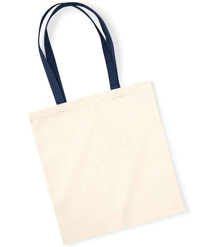 Westford Mill EarthAware® Organic Bag For Life - Contrast Handles - Natural/French Navy (W801C)