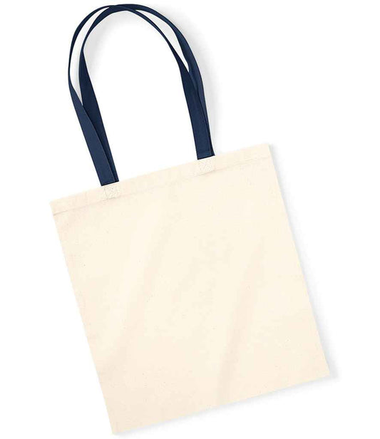 Westford Mill EarthAware® Organic Bag For Life - Contrast Handles - Natural/French Navy (W801C)