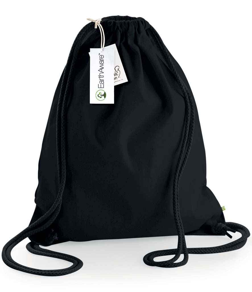Westford Mill EarthAware® Organic Gymsac - Black/Black (W810)