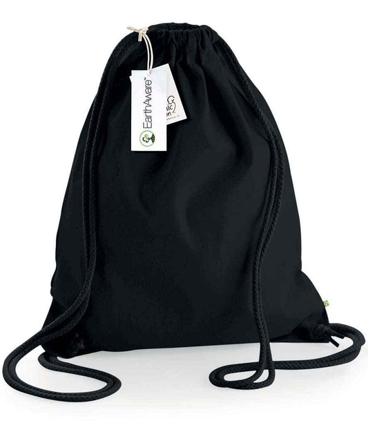 Westford Mill EarthAware® Organic Gymsac - Black/Black (W810)