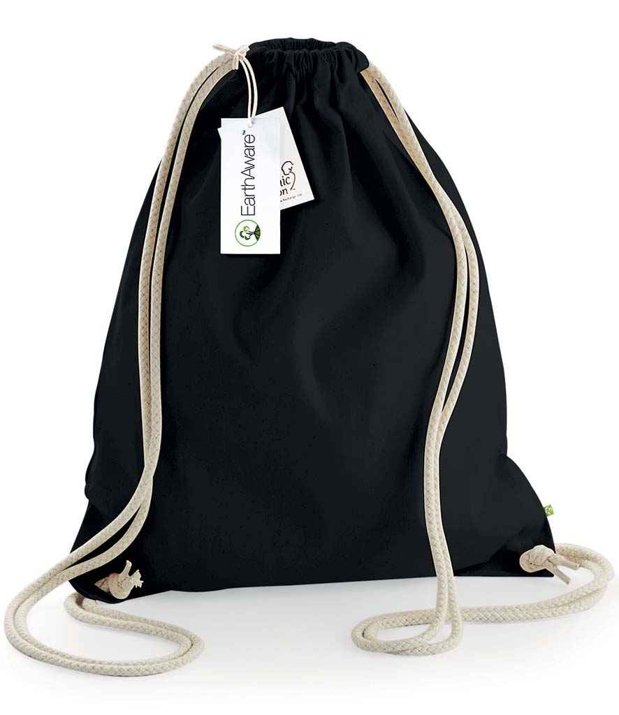 Westford Mill EarthAware® Organic Gymsac - Black/Natural (W810)
