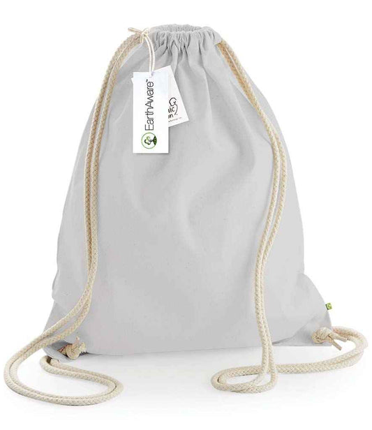 Westford Mill EarthAware® Organic Gymsac - Light Grey (W810)