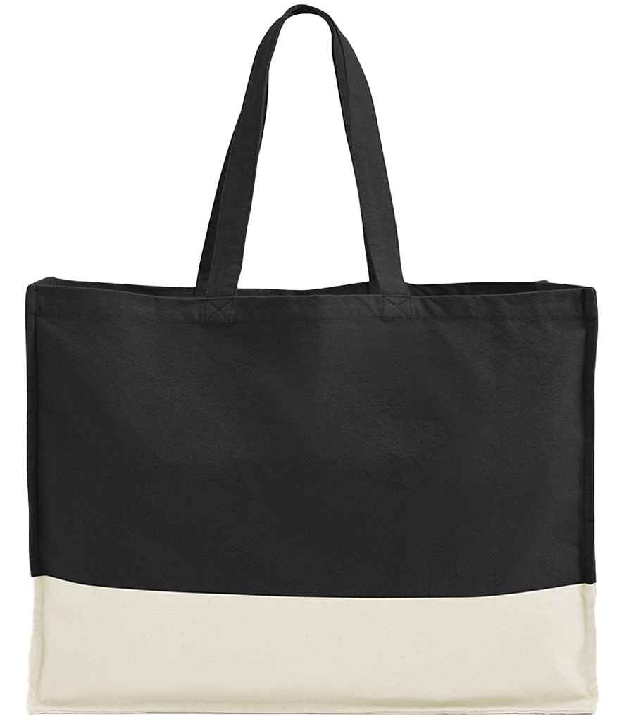Westford Mill EarthAware® Organic Contrast Shopper - Black/Natural (W858)