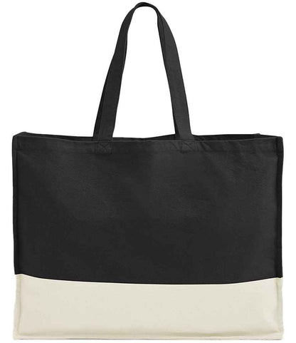 Westford Mill EarthAware® Organic Contrast Shopper - Black/Natural (W858)