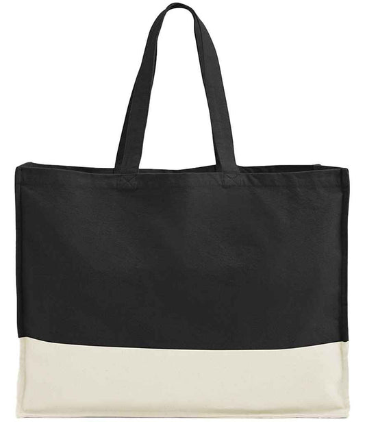 Westford Mill EarthAware® Organic Contrast Shopper - Black/Natural (W858)
