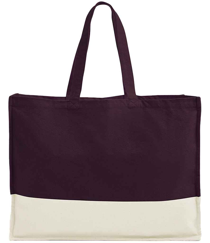 Westford Mill EarthAware® Organic Contrast Shopper - Oxblood/Natural (W858)