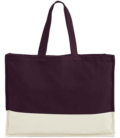 Westford Mill EarthAware® Organic Contrast Shopper - Oxblood/Natural (W858)