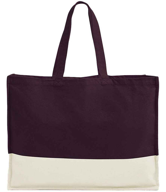 Westford Mill EarthAware® Organic Contrast Shopper - Oxblood/Natural (W858)