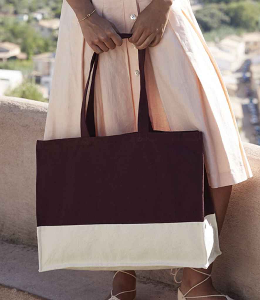 Westford Mill EarthAware® Organic Contrast Shopper - Oxblood/Natural (W858)