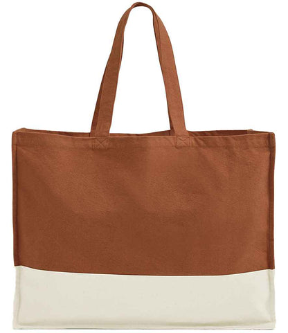 Westford Mill EarthAware® Organic Contrast Shopper - Pumpkin/Natural (W858)