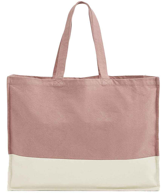 Westford Mill EarthAware® Organic Contrast Shopper - Rose/Natural (W858)