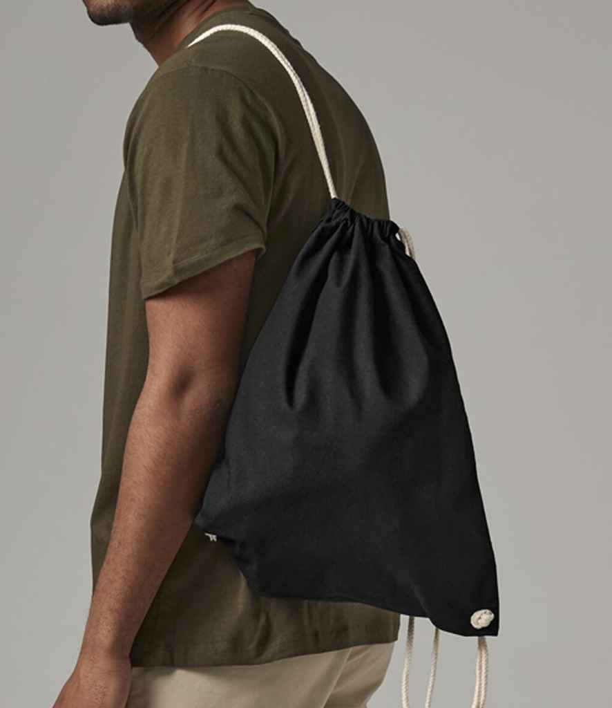 Westford Mill Recycled Cotton Gymsac - Black (W910)