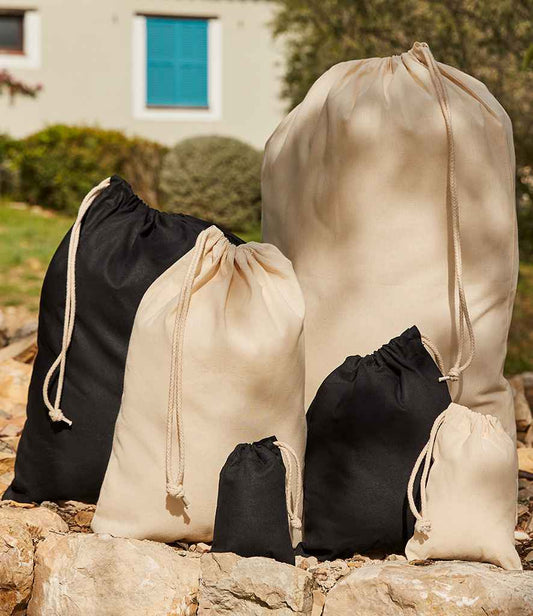 Westford Mill Recycled Cotton Stuff Bag - Black (W915)