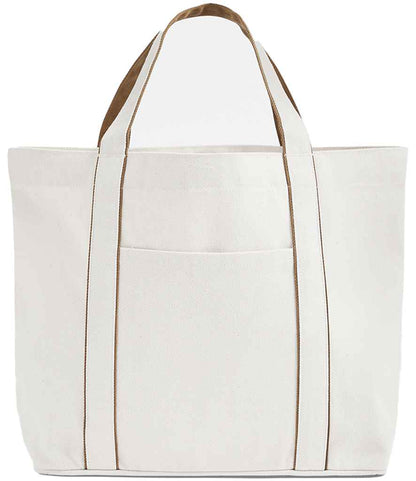 Westford Mill Courtside Medium Tote Bag - Soft White/Caramel (W950)