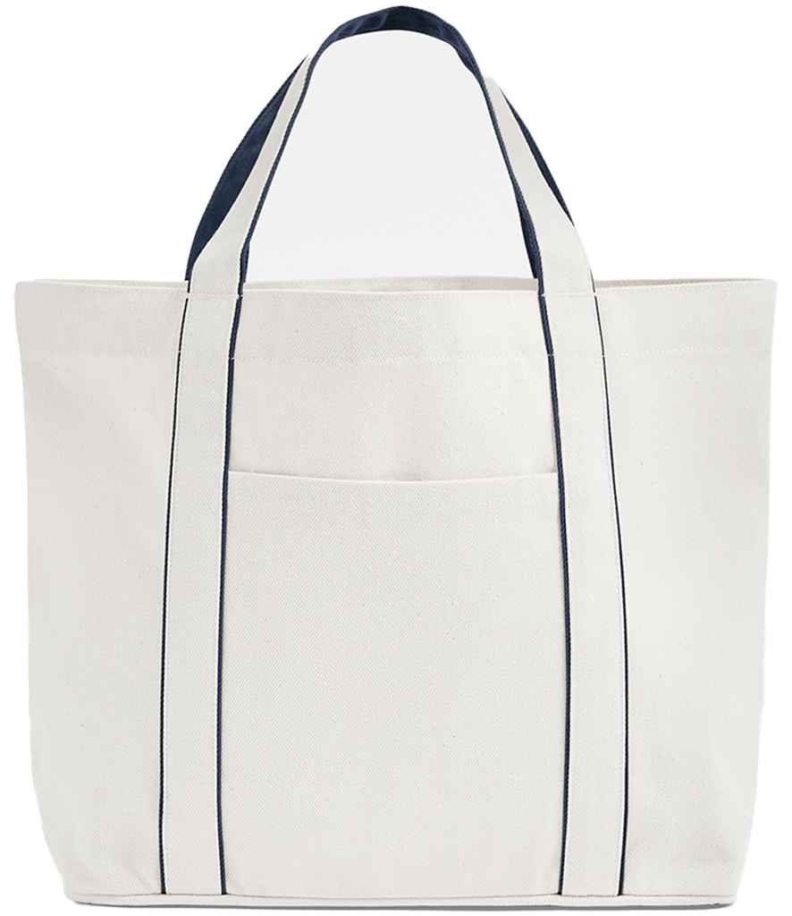 Westford Mill Courtside Medium Tote Bag - Soft White/French Navy (W950)