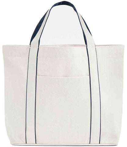 Westford Mill Courtside Medium Tote Bag - Soft White/French Navy (W950)