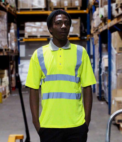 Warrior Warrior Hi-Vis Polo Shirt - Fluorescent Yellow (WR002)