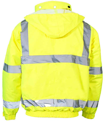 Warrior Warrior Hi-Vis Fleece Lined Bomber Jacket - Fluorescent Yellow (WR006)