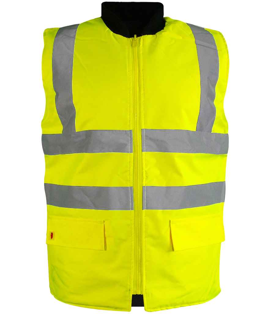 Warrior Warrior Hi-Vis Reversible Bodywarmer - Fluorescent Yellow (WR007)