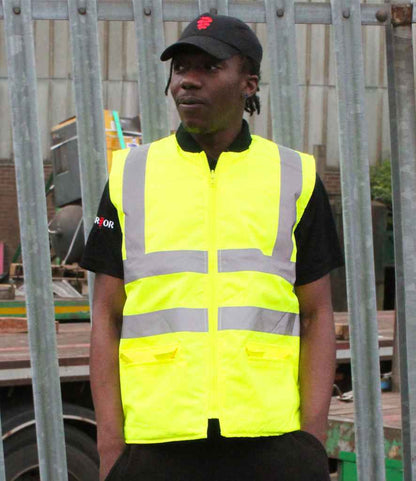 Warrior Warrior Hi-Vis Reversible Bodywarmer - Fluorescent Yellow (WR007)