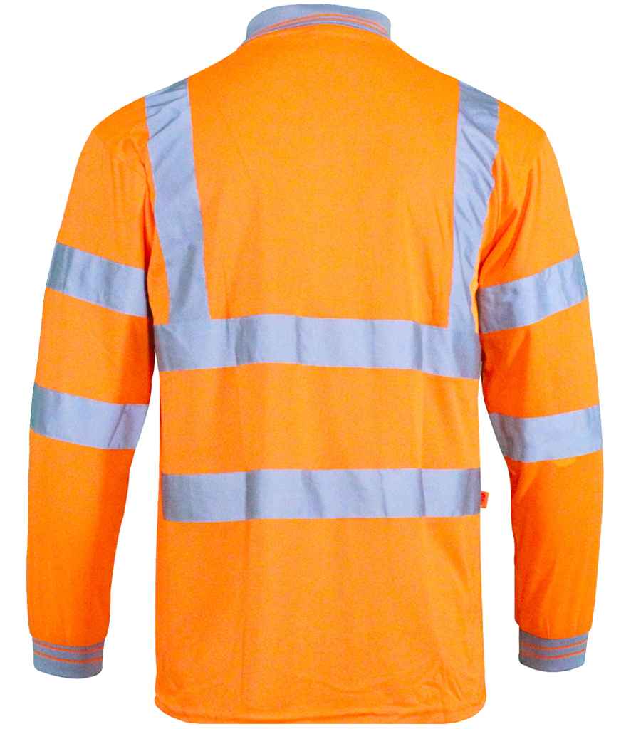 Warrior Warrior Hi-Vis Long Sleeve Polo Shirt - Orange (WR013)