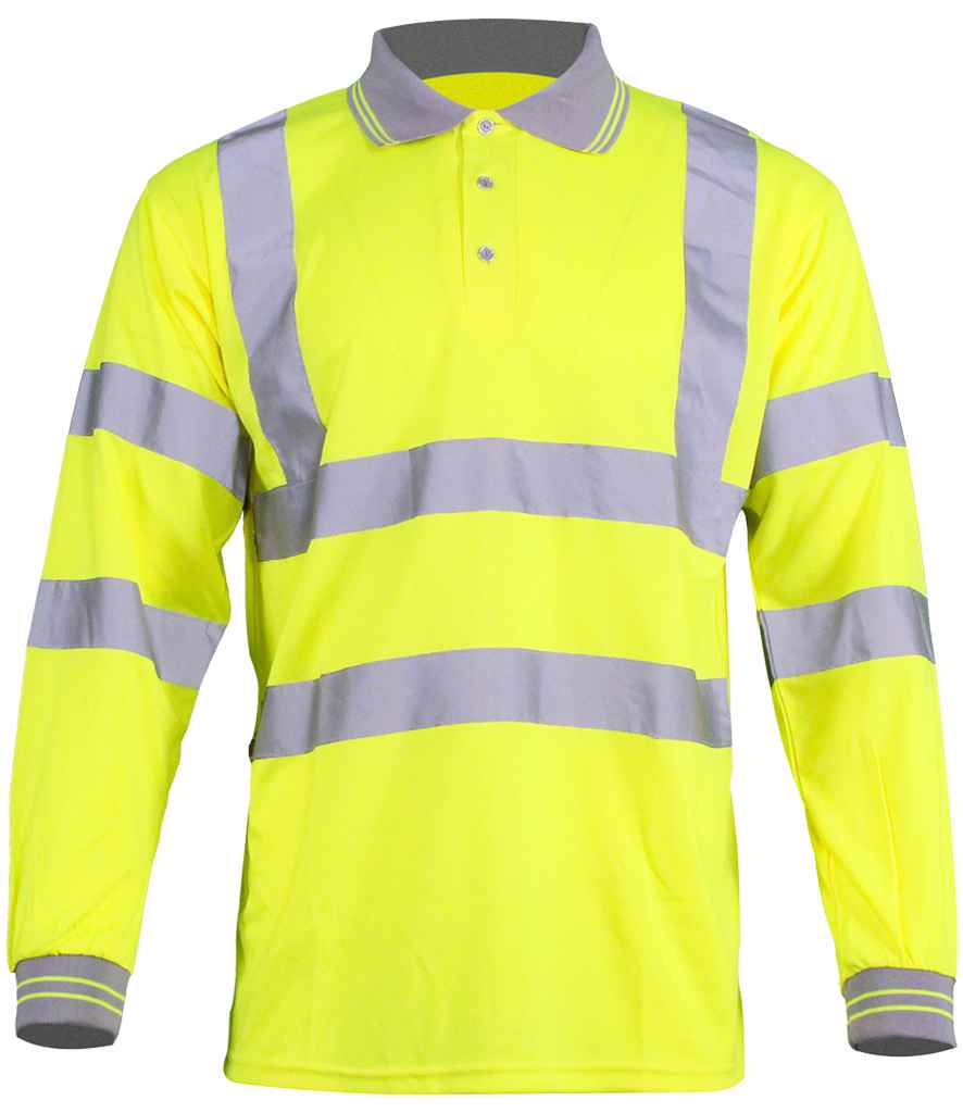 Warrior Warrior Hi-Vis Long Sleeve Polo Shirt - Yellow (WR013)