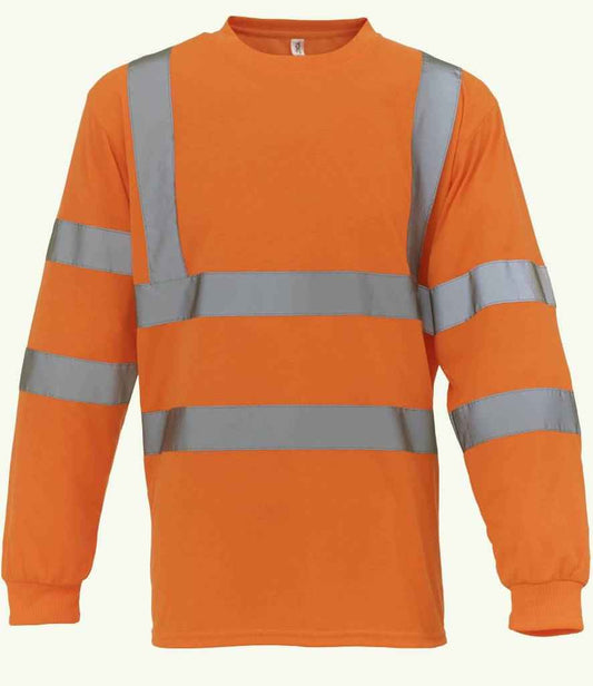 Yoko Hi-Vis Long Sleeve T-Shirt - Orange (YK012)