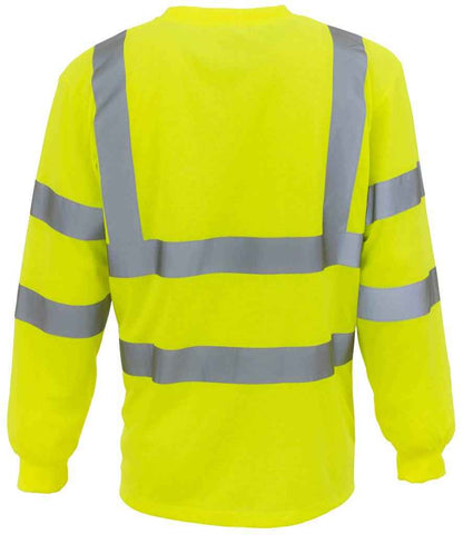 Yoko Hi-Vis Long Sleeve T-Shirt - Yellow (YK012)