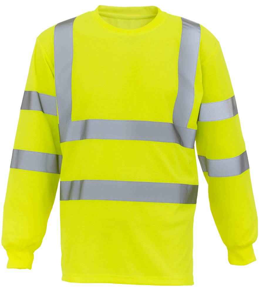 Yoko Hi-Vis Long Sleeve T-Shirt - Yellow (YK012)