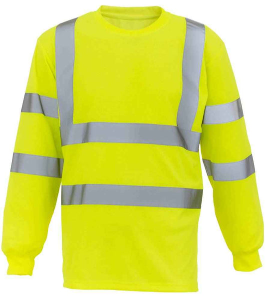 Yoko Hi-Vis Long Sleeve T-Shirt - Yellow (YK012)