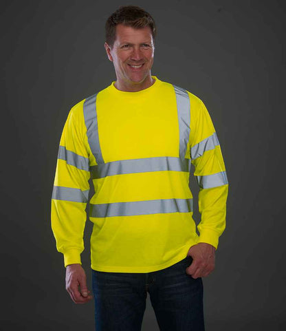 Yoko Hi-Vis Long Sleeve T-Shirt - Yellow (YK012)