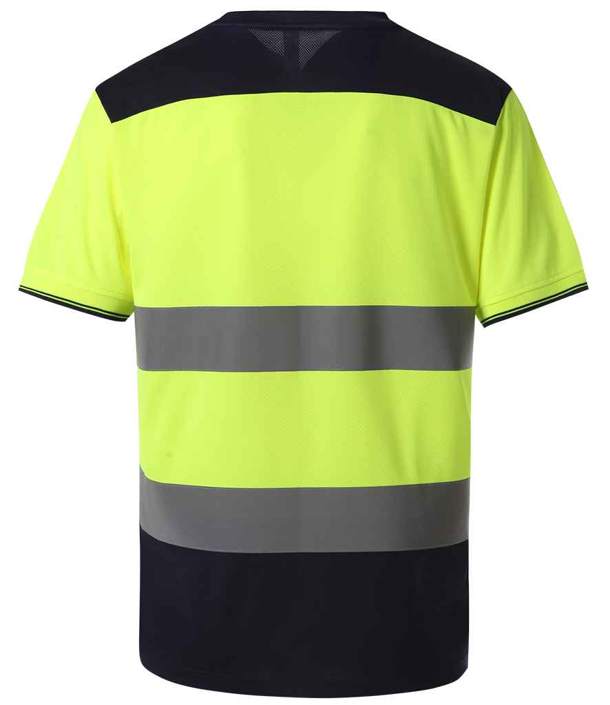 Yoko Hi-Vis Two Tone T-Shirt - Yellow/Navy (YK013)