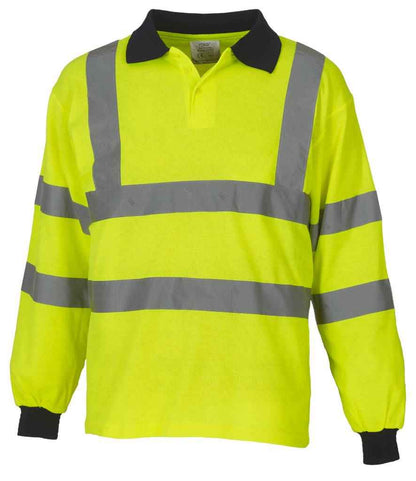 Yoko Hi-Vis Long Sleeve Polo Shirt - Yellow (YK016)