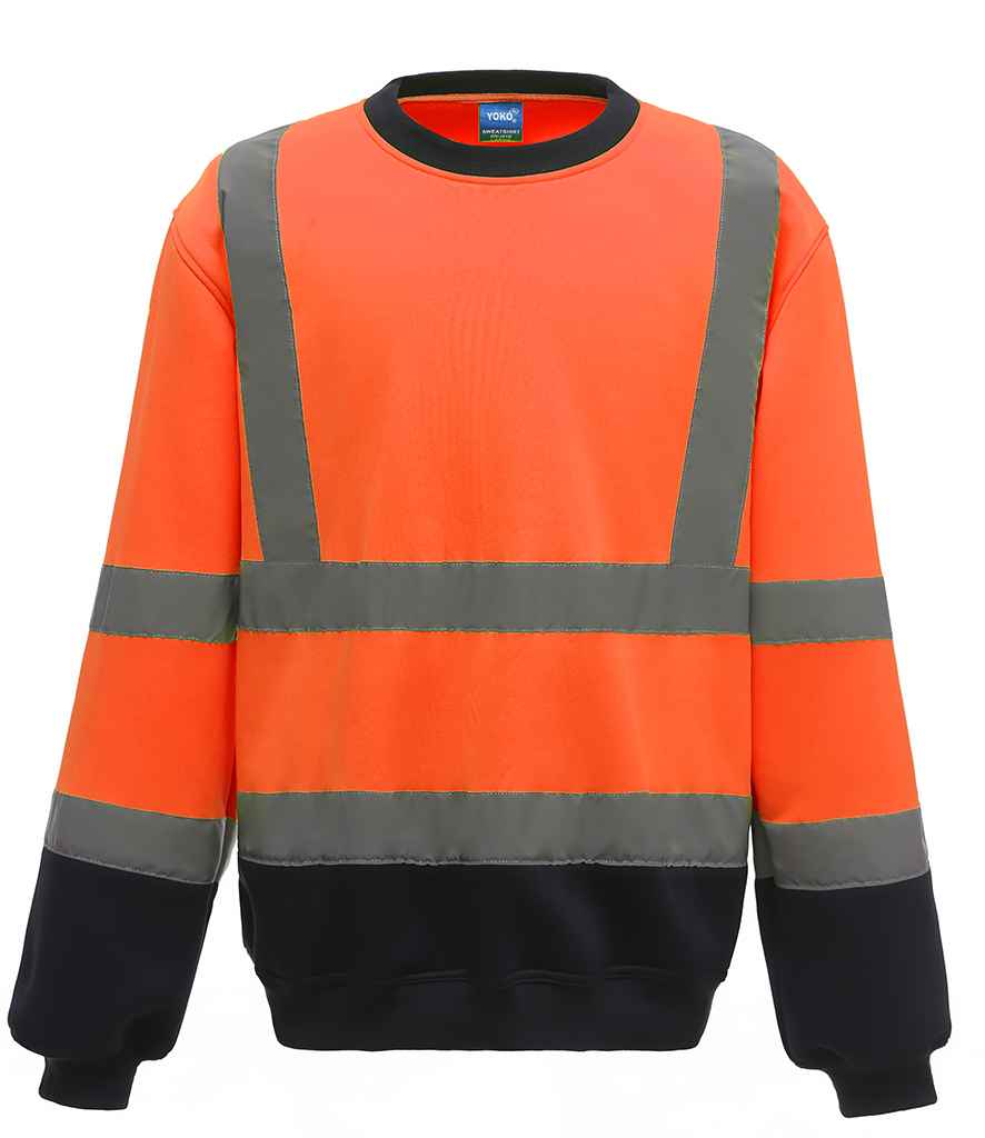 Yoko Hi-Vis Sweatshirt - Orange/Navy (YK030)