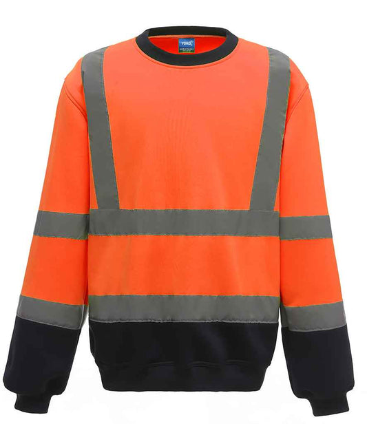Yoko Hi-Vis Sweatshirt - Orange/Navy (YK030)