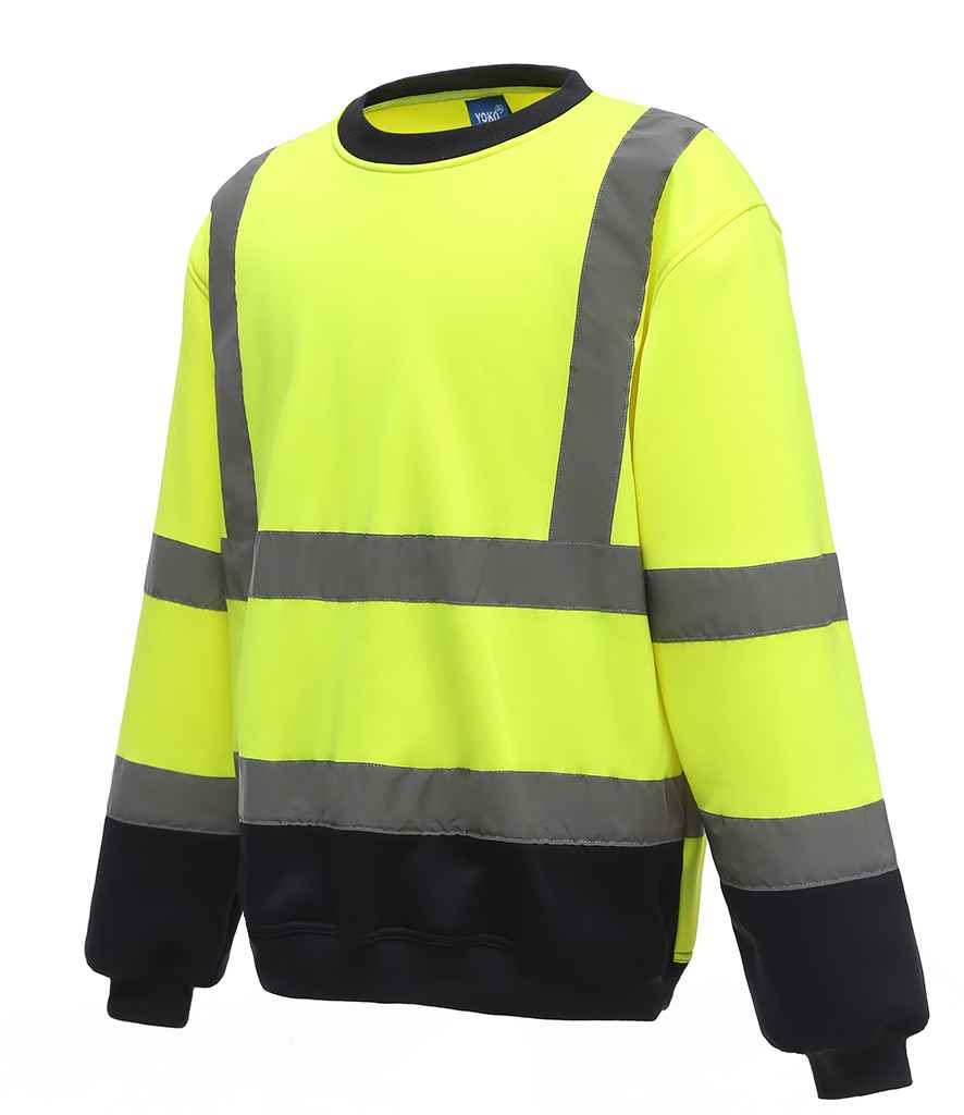 Yoko Hi-Vis Sweatshirt - Yellow/Navy (YK030)