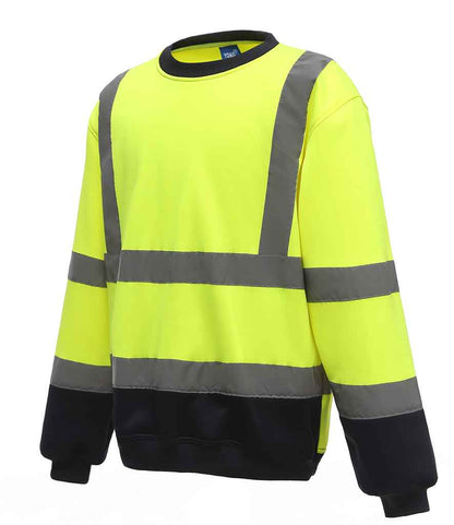 Yoko Hi-Vis Sweatshirt - Yellow/Navy (YK030)