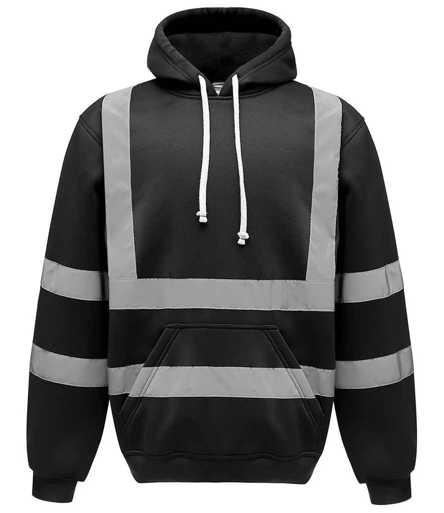Yoko Hi-Vis Pull Over Hoodie - Black (YK031)