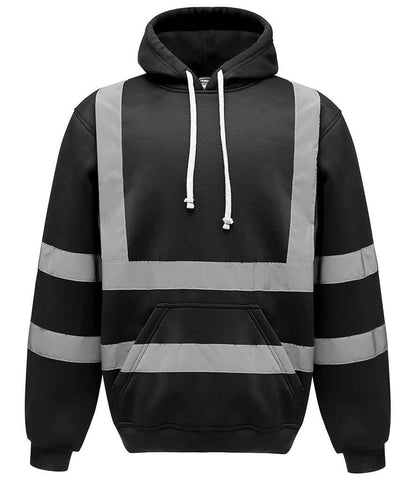 Yoko Hi-Vis Pull Over Hoodie - Black (YK031)