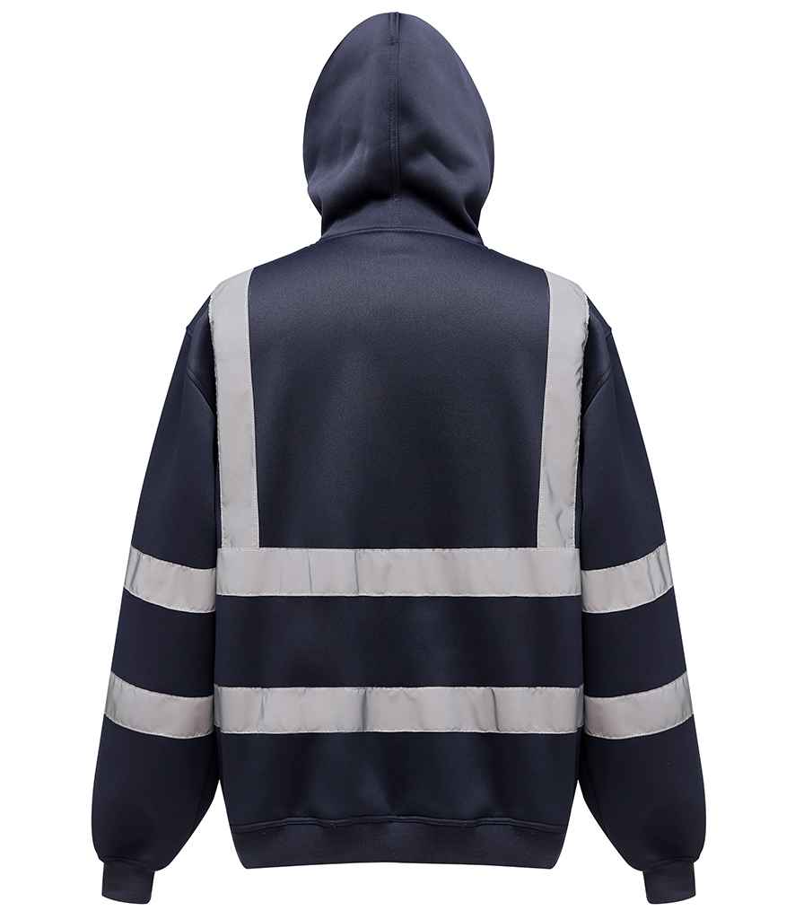 Yoko Hi-Vis Pull Over Hoodie - Navy (YK031)